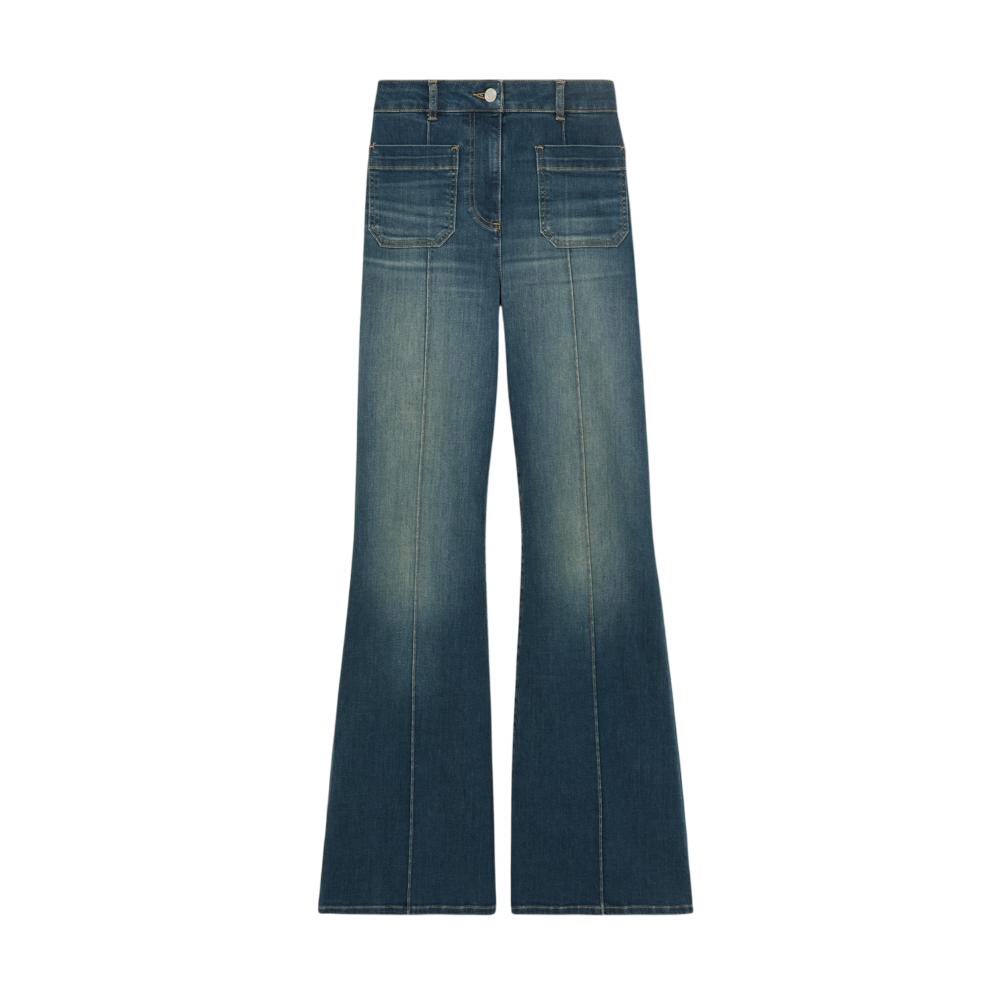 REISS Sakura Patch-Pocket Flared Jeans